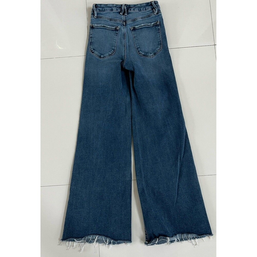 GOOD AMERICAN High Rise Wide Leg Palazzo Pants Jeans Stretch Designer 2 / 26 - Picture 11 of 11